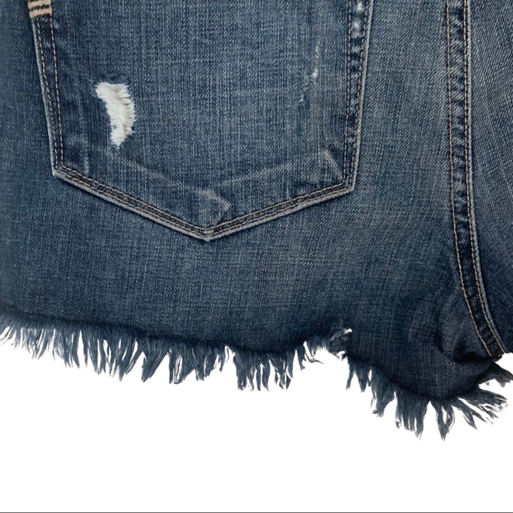 PAIGE Daryn Denim Shorts Izza Destructed Frayed Raw Hem Cut Offs - Picture 8 of 12